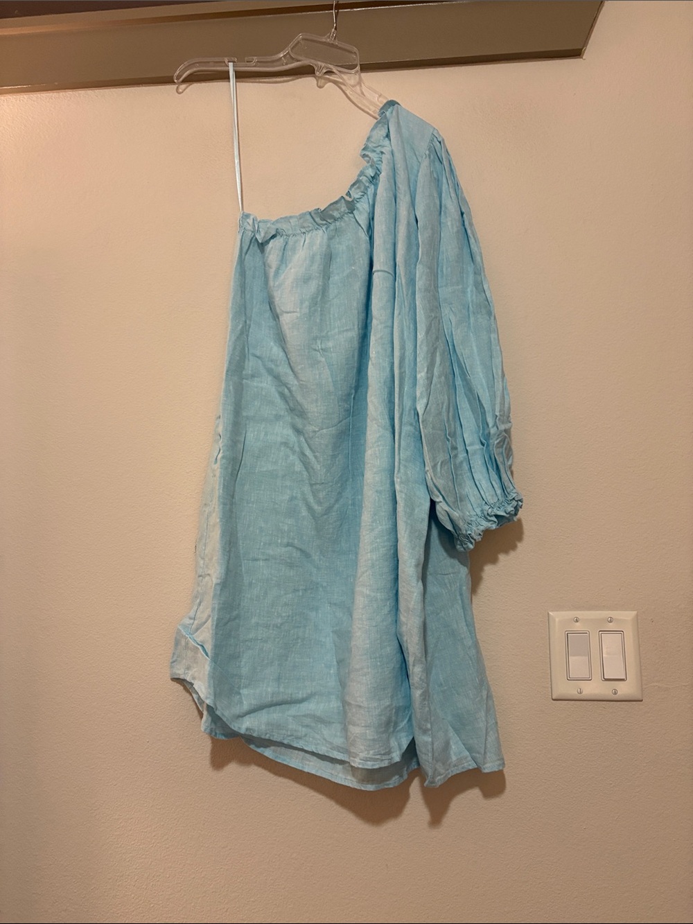 LAKE Milly One Shoulder Linen Dress SZ L NWOT - Picture 3 of 5